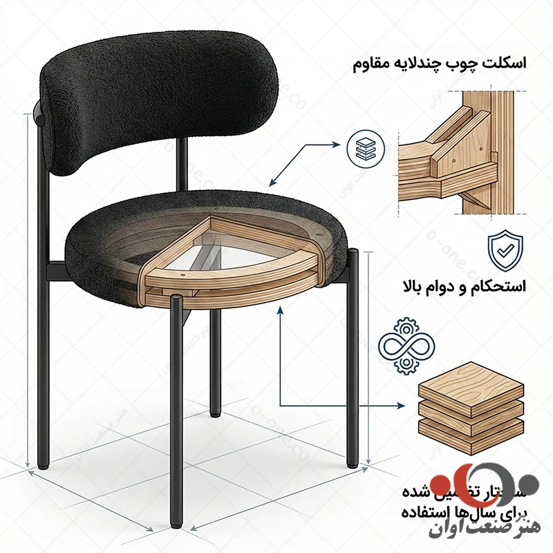 صندلی رستورانی تیدا با کلاف مستحکم