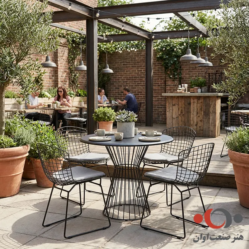 صندلی کافه برتویا پایه فلزی