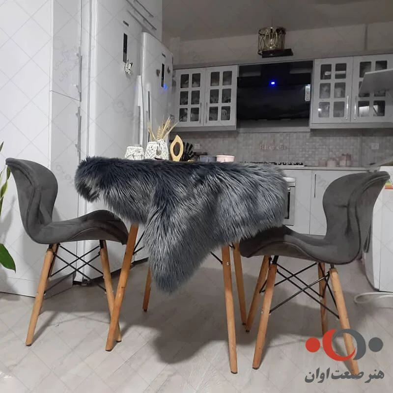 صندلی لارا ایفلی پارچه طوسی روشن