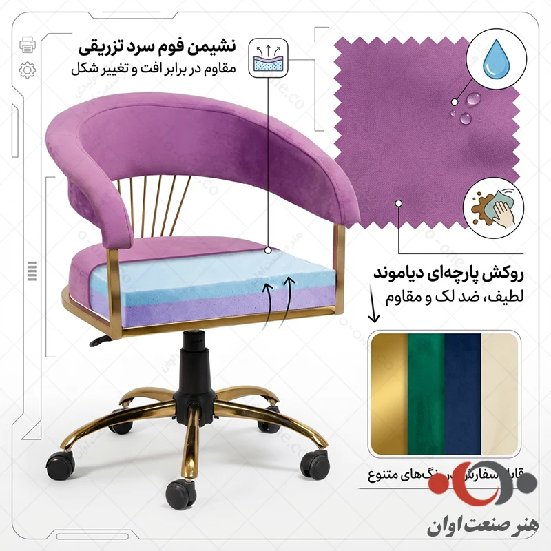 صندلی آرایشگاهی آلیسون نشیمن فوم سرد