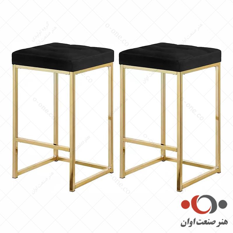 صندلی کانتر لیدن مشکی بدنه طلائی